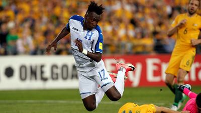 Honduras’ Alberth Elis in action againt Australia at the ANZ Stadium in Sydney. Steve Christo / Reuters