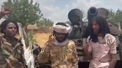 The RSF published footage of fighters celebrating the capture of Al Kurmuk. Photo: RSF / Telegram