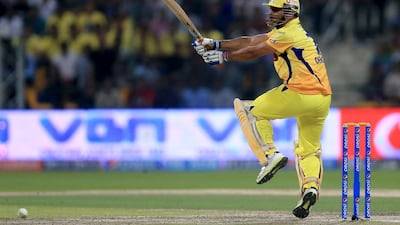 MS Dhoni scored an unbeaten 49 off just 28 deliveries on Saturday. Ravindranath K / The National