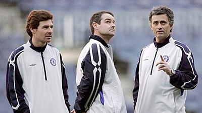 Villas-Boas, left, follows in the footsteps of Jose Mourinho, second right, at Chelsea.
