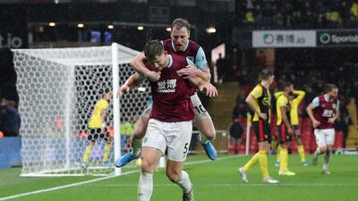 James Tarkowski scored the third of Burnley's goals in a 3-0 win away to Watford. Reuters