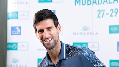 Novak Djokovic is back in Abu Dhabi after being forced to withdraw from the 2017 Mubadala World Tennis Championship. Reem Mohammed / The National