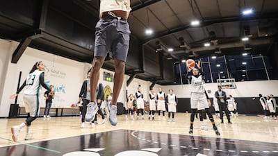 LeBron James interacted with young basketball fans during a clinic in Riyadh. Photo: Saudi Ministry of Sport