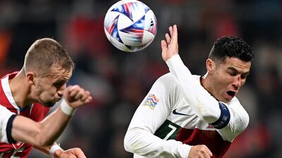 Cristiano Ronaldo concedes a penalty for a handball. Getty