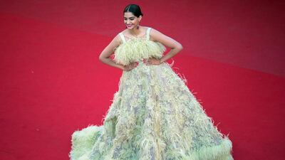 Sonam Kapoor in Elie Saab. AFP