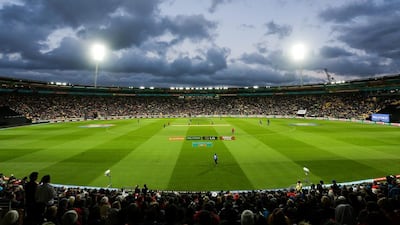 A general view of Wellington Regional Stadium during the World Cup match between New Zealand and the West Indies last week. Hagen Hopkins / Getty Images