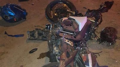 An Emirati, 19, died in a motorcycle crash on Wednesday morning in Ras Al Khaimah. Courtesy RAK Police