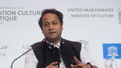 Mohibul Hasan Chowdhury, Bangladesh's Minister of Education, speaking at the Unesco World Conference on Culture and Arts Education. Leslie Pableo for The National