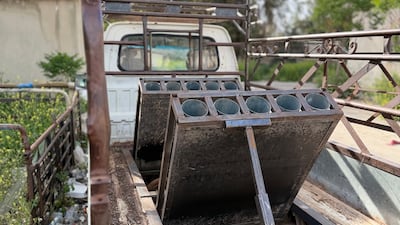 Internal security units seized rockets and launch platforms concealed on a civilian vehicle during an operation targeting suspected Hezbollah-linked operatives. Photo: Syrian Ministry of Interior / X