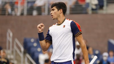 Carlos Alcaraz, 18, of Spain reacts against Peter Gojowczyk of German. AFP