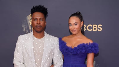 Leslie Odom Jr, in Dolce & Gabbana and Nicolette Robinson in Tony Ward. AP