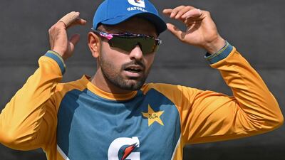 Pakistan's captain Babar Azam during a practice session at the Gaddafi Stadium in Lahore ahead of the tours of South Africa and Zimbabwe. AFP