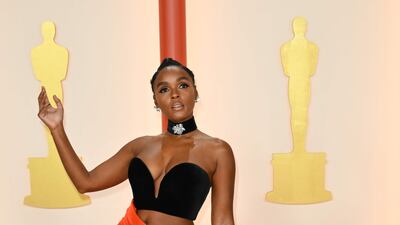Janelle Monae wears Vera Wang. AFP
