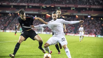 Ostersunds FK defender Gabriel Somi, right, is a Syria international. Nils Petter Nilsson / Getty Images