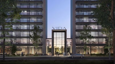An artist's impression of the Vida Aljada, the first of three Emaar Hospitality properties that will be built at Aljada master development. Photo: Arada