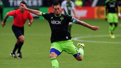 Clint Dempsey scored three times for Seattle Sounders on Saturday. Steve Dykes / Getty Images / AFP / April 5, 2014