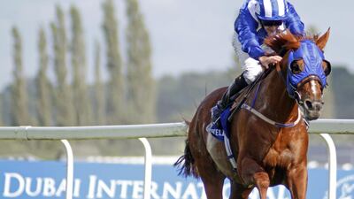 Al Hibab pictured winning the Shadwell Stud Dubai International Stakes in 2014. Steven Cargill / Racingfotos.com