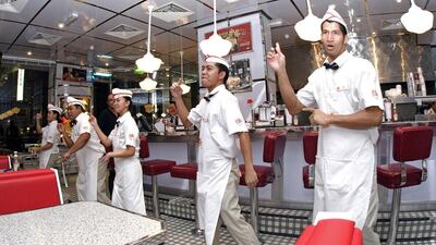 Johnny Rockets has eight restaurants in Dubai, four in Abu Dhabi and two in Ras Al Khaimah. Jeff Topping / The National