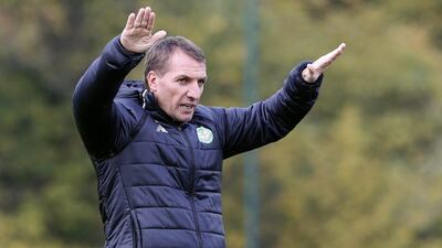 Celtic manager Brendan Rodgers during training ahead of their Champions League match. Russell Cheyne / Reuters / October 31, 2016