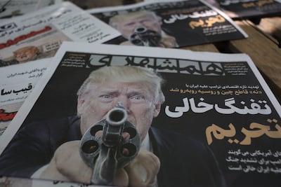 Iranian newspapers visualise Donald Trump's economic threats against the country. EPA