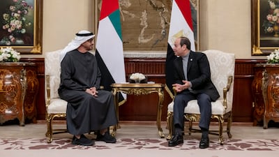 President Sheikh Mohamed with Egyptian President Abdel Fattah El Sisi in Cairo. All photos: UAE Presidential Court