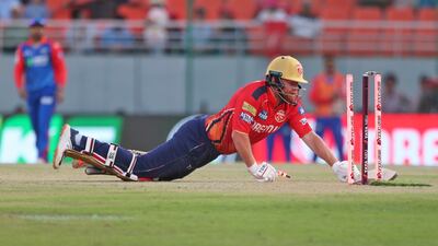 Punjab Kings' Jonny Bairstow fails to make his crease as he is run out by Ishan Sharma for 9 runs. AP