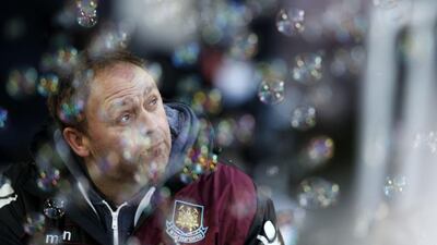 Bubbles in the air ahead the Premier League match between Manchester United and West Ham United at Upton Park on Sunday. Adrian Dennis / AFP