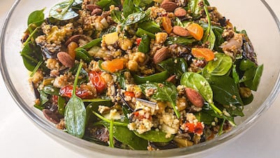 Pantry couscous with harissa dressing. Photo: Soha Darwish
