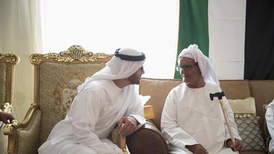 Sheikh Mohammed bin Zayed offers condolences to the family of Yusuf Al Ali who passed away while serving in Operation Restoring Hope in Yemen. Mohamed Al Suwaidi / Crown Prince Court - Abu Dhabi