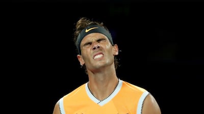 Rafael Nadal reacts during the match. Reuters