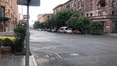 Sujay Sarigommula is among hundreds of Indian travellers who spend two weeks quarantine in Armenia on their journey from India to the UAE as direct incoming flights from the sub-continent have been suspended. The Indian engineer took some photos in Yerevan, Armenia's capital but largely stayed in his hotel room working during the quarantine period. Courtesy Sujay Sarigommula