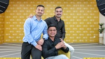 Sandeep BK, Tayab Khan and Shishir Paudel are part of the lottery syndicate that won Dh30 million. Victor Besa / The National
