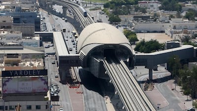 The Karama metro station in Dubai, where commuters spoke of confusion during power cuts on Tuesday night. Pawan Singh / The National