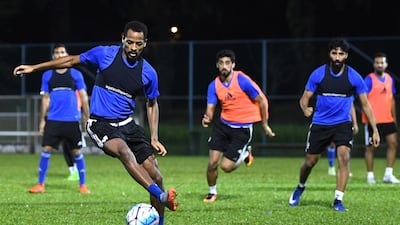 Mohamed Fawzi, left, says he and his team still have all to play for on Tuesday against Thailand. ‘I believe we have a chance’ of reaching the World Cup, he says. Courtesy UAE FA