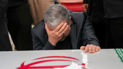 Iranian Foreign Minister Abbas Araghchi attends the funeral of Iranian military commanders, nuclear scientists and others killed in Israeli strikes, in Tehran. Reuters