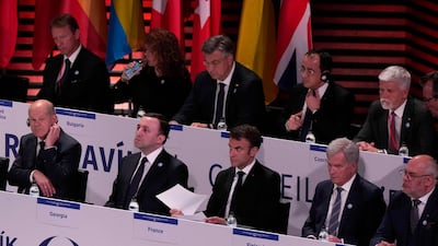 Leaders listen during the opening address of the 4th summit of the Council of Europe, in Reykjavik, Iceland, on May 16. AFP