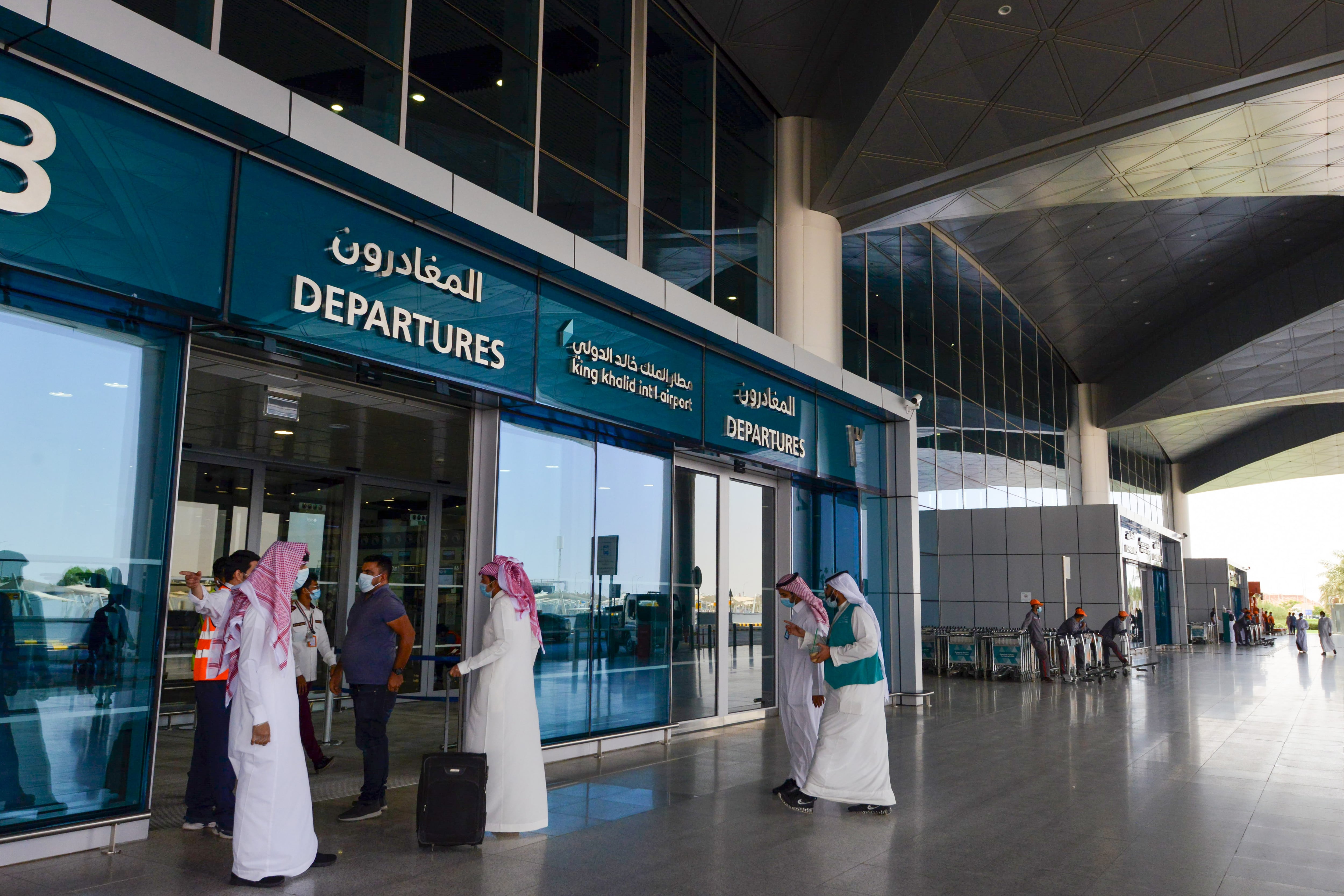 Although flights have resumed at King Khalid International Airport in Riyadh, travel disruption continues. AFP