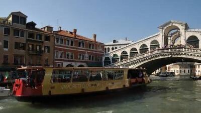 An ACTV canal bus, also known as a vaporetto, in Venice, Italy. Courtesy ACTV - AVM Group