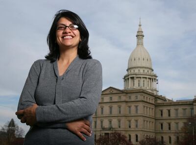 Rashida Tlaib will become one of the first Muslim women and first Palestinian-American to serve in the US Congress. AP