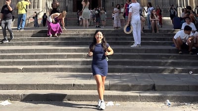 Cynthia Aceituno in Barcelona, where she appreciates a less frenzied pace of life and a feeling of safety. Photo: Cynthia Aceituno