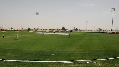 A view of the cricket ground at The Sevens in Dubai. Pawan Singh / The National