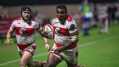 Marcus Guerin scores for Dubai Tigers against Doha in the West Asia Premiership