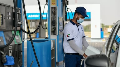 The UAE will announce fuel prices, which are linked to the movement of oil prices in global markets, on March 31. Khushnum Bhandari / The National
