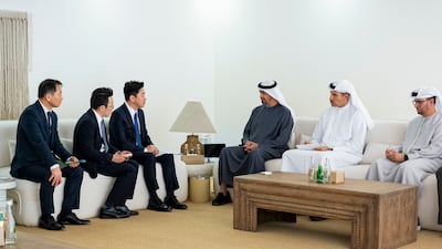 President Sheikh Mohamed receives Kang Hoon-sik, special envoy of the President of South Korea. Abdulla Al Neyadi / UAE Presidential Court