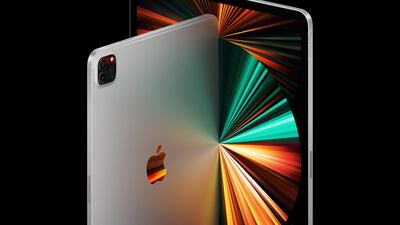 Apple introduces the new iPad Pro featuring the M1 chip, ultra-fast 5G, and new 12.9-inch Liquid Retina XDR display and support for Thunderbolt during the Apple event in Cupertino, California. EPA