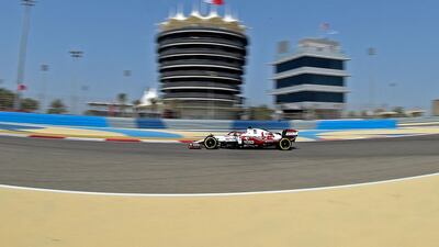 Alfa Romeo's Finnish driver Kimi Raikkonen drives during the first day of the F1 pre-season testing at the Bahrain International Circuit in Bahrain. AFP