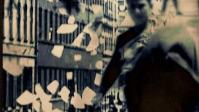 A grainy but evocative still from a Tashweesh live performance.