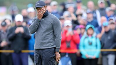 Tiger Woods reacts during his opening round. EPA