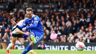 James Maddison scores Leicester's second goal from the spot. Getty