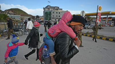 Tourist leave Murree after the incident. AFP